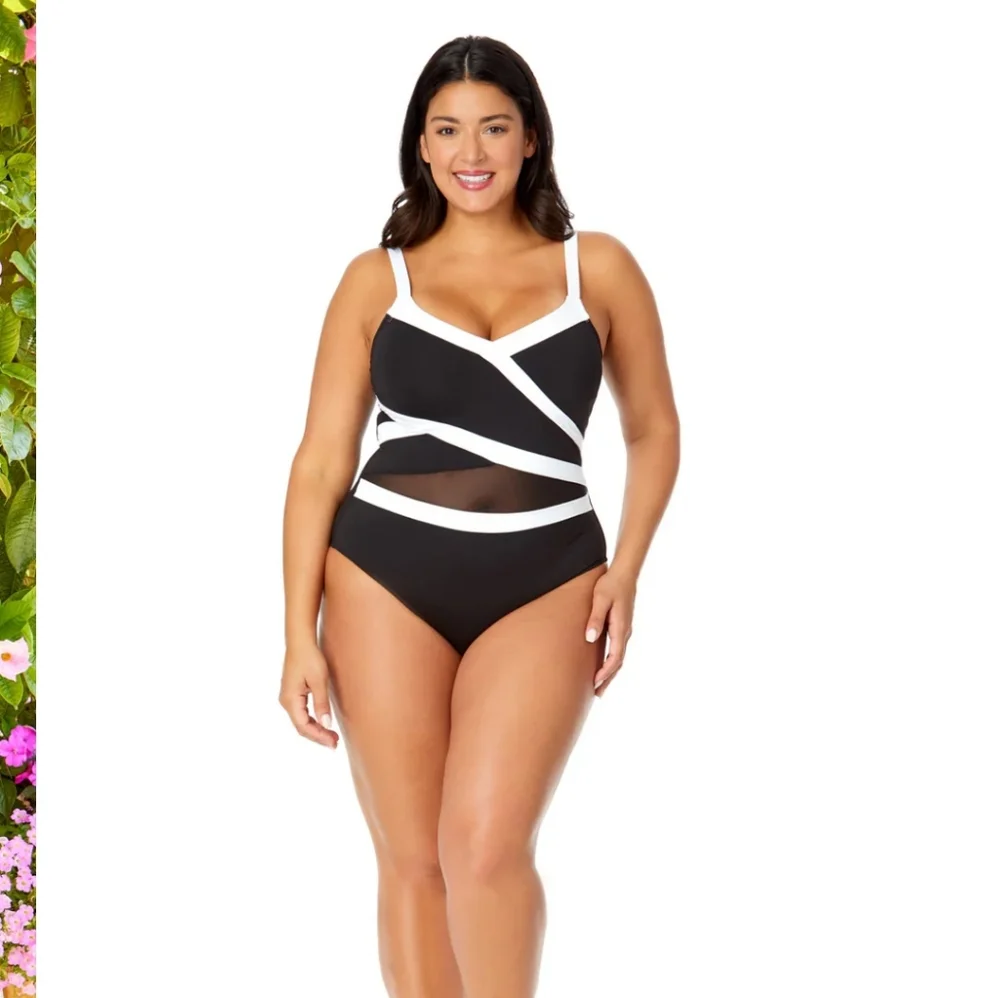 Anne Cole Black and White Swimsuit - Picture 3 of 5